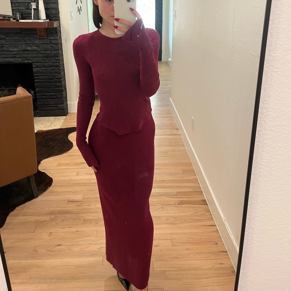 Meshki Burgundy Red Knit Set BNWT XXS